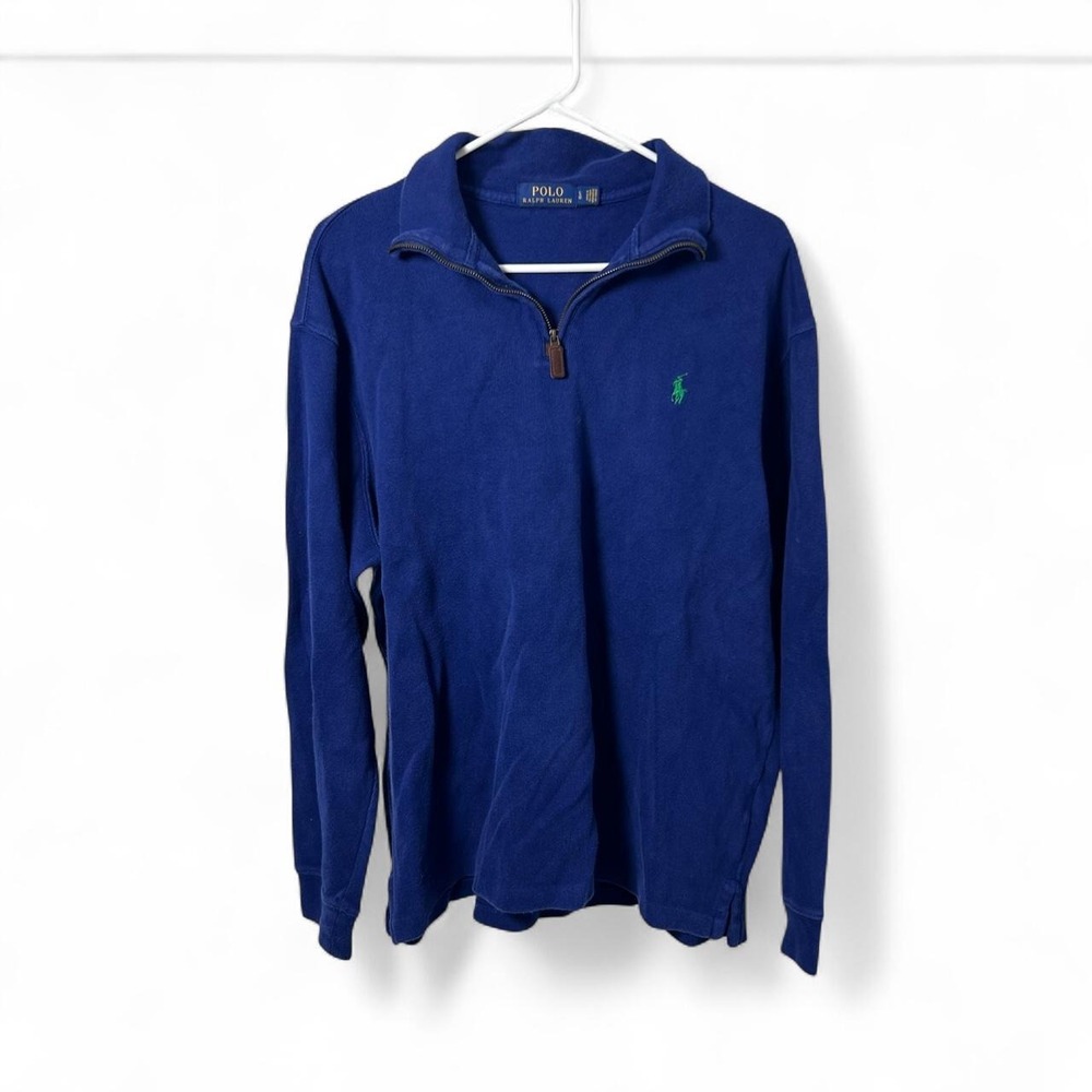 Polo Ralph Lauren Blue Quarter Zip Pullover Size: Large